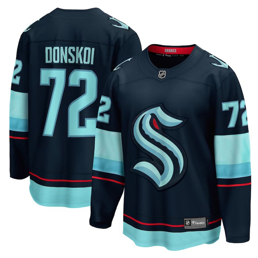 Men Seattle Kraken 72 Joonas Donskoi Fanatics Branded Deep Sea Blue Home Breakaway Player NHL Jersey